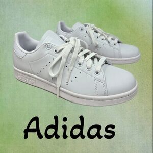 Adidas Stan Smith Sneakers Womens Sz 7 White Perforated Upper Casual Comfort